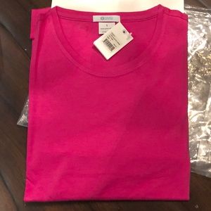 💖 adam + eve long sleeved cotton crew neck split side hem top